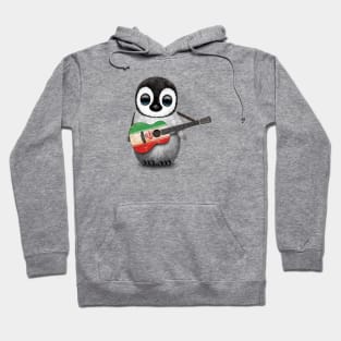 Baby Penguin Playing Iranian Flag Guitar Hoodie